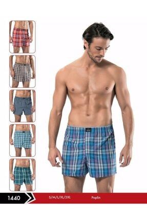 Erkek Lacivert Poplın Boxer 6'lı 1440 17007
