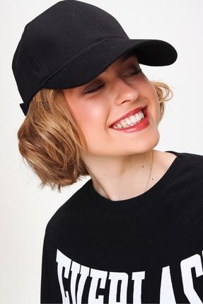 Kadın Siyah Unisex Şapka ALC-A2160