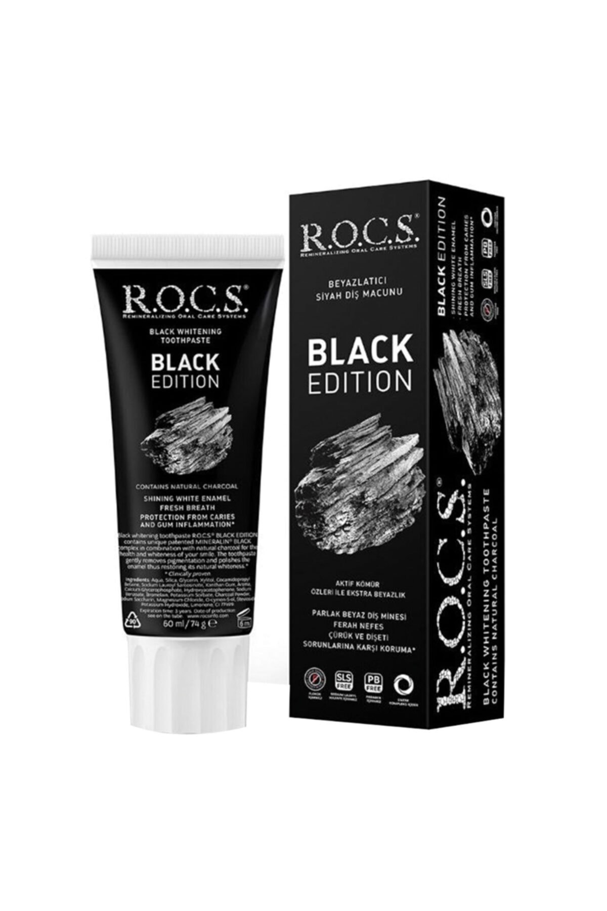 Genel Markalar Rocs Black Edition Kömür Özlü Beyazlatıcı Diş Macunu +18 Yaş