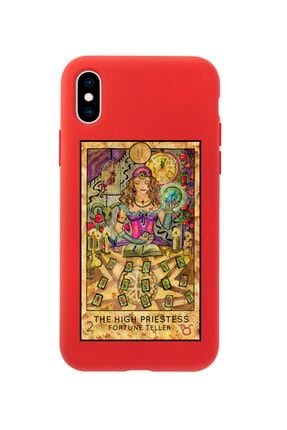 Iphone X Uyumlu The High Priestess Premium Kırmızı Lansman Silikonlu Kılıf MCIPHXLHPRIEST