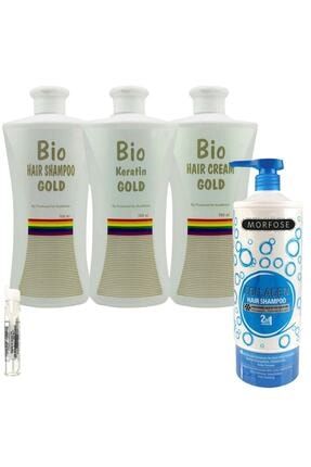 Gold 3'lü Set Brezilya Fönü Kalıcı Saç Düzleştirici Keratin Morfose Collagen Şampuan 1000ml Saçbakımset-31