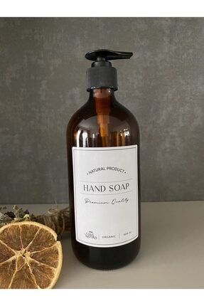 Amber Cam Şişe 500ml Beyaz Etiket Hand Soap CSN-AMBR-006