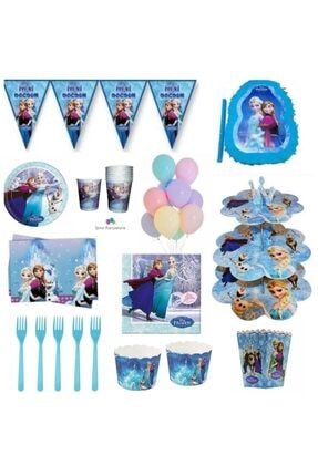Frozen & Elsa 24 Kişilik Lüks Doğum Günü Seti NJDJJJ