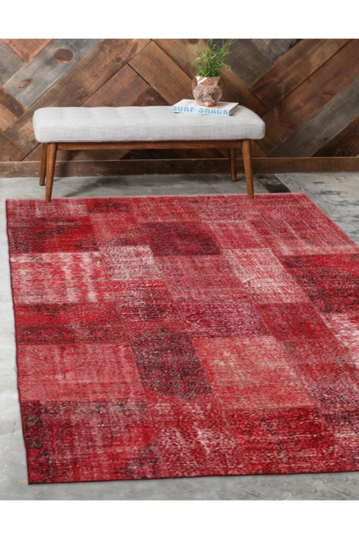 markaev el dokuma patchwork kirmizi hali fiyati yorumlari trendyol