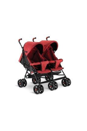 Kırçıllı Kırmızı Ikiz Baston Bebek Arabası Bh-610 BJ-03BH610K