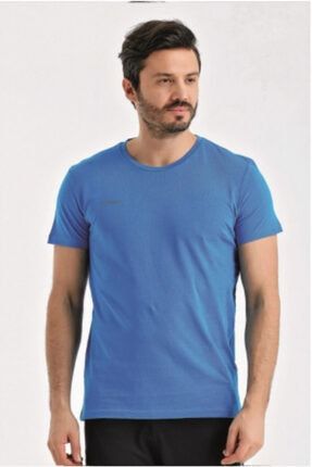 Erkek Mavi Günlük Pamuk T-shirt Marvin M 3201123 3201123-Syh