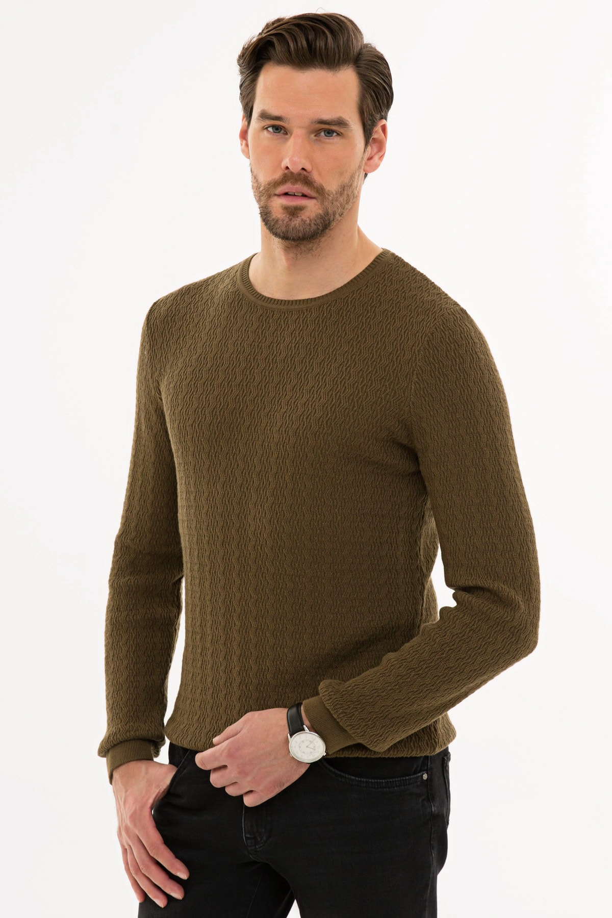 پلیور مردانه راسته آستین بلند | پیر کاردین Pierre Cardin G021SZ0TK.000.1114069 - تصویر 3