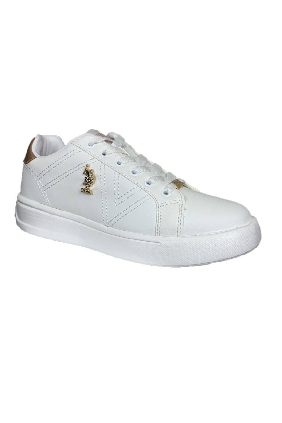 کفش های کلاسیک سفید زنانه ورزشی پوستی exxy U.S. Polo Assn.