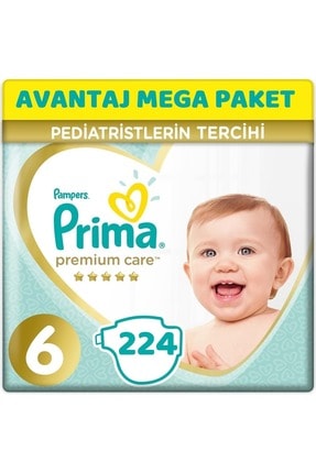 Premium Care Bebek Bezi Beden:6 (13+kg) Extra Large 224 Adet Avantaj Mega Pk PAKETPRİMA496