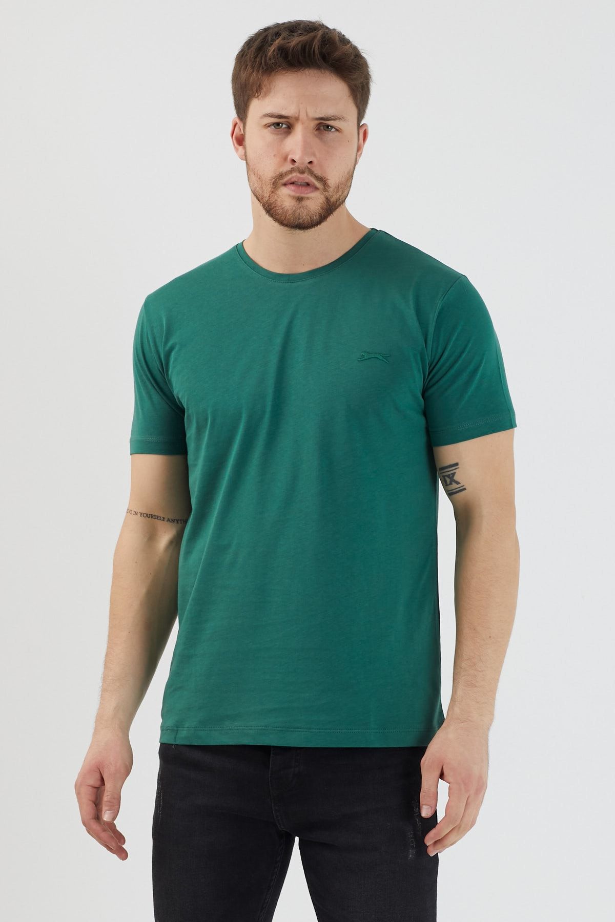 Dark green t shirt mens discount