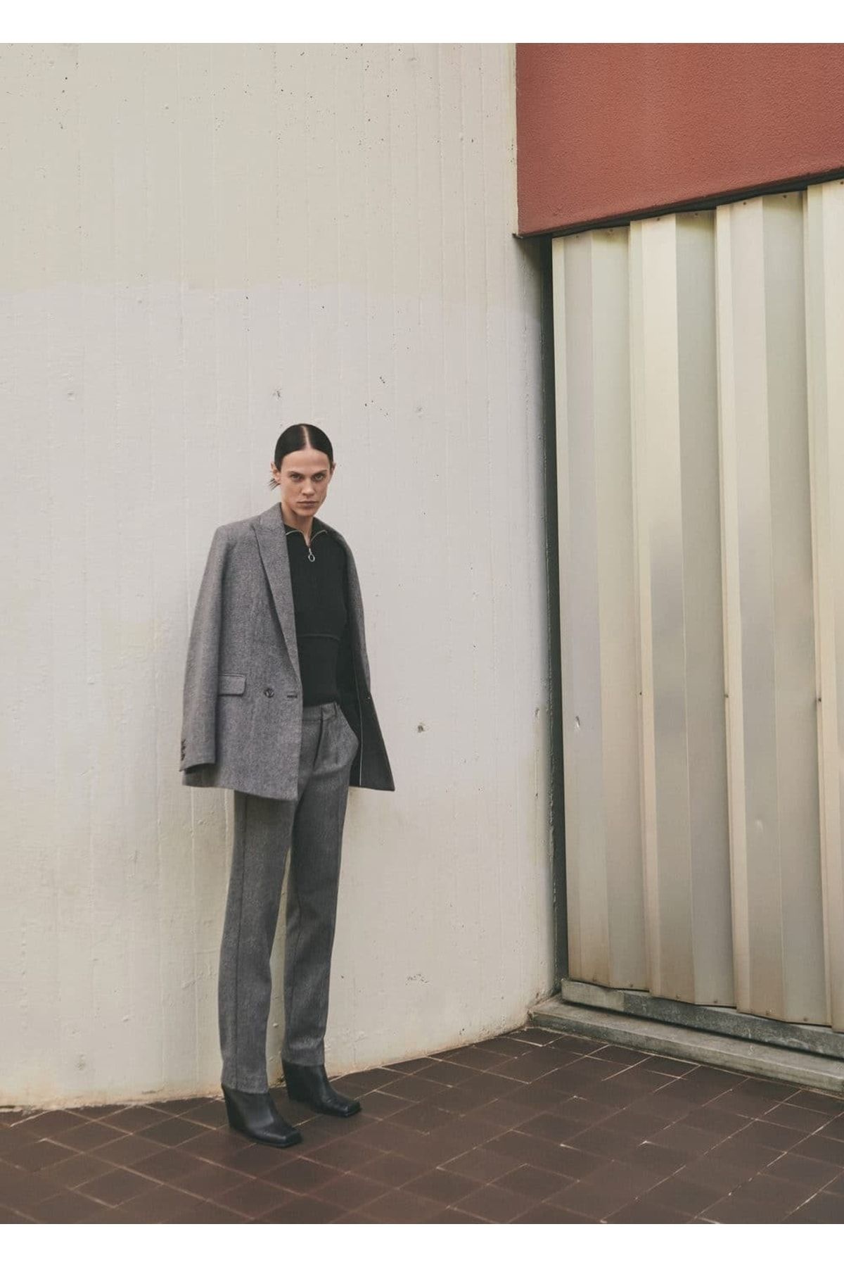 MANGO Woman-Slim Fit vlnené nohavice 6