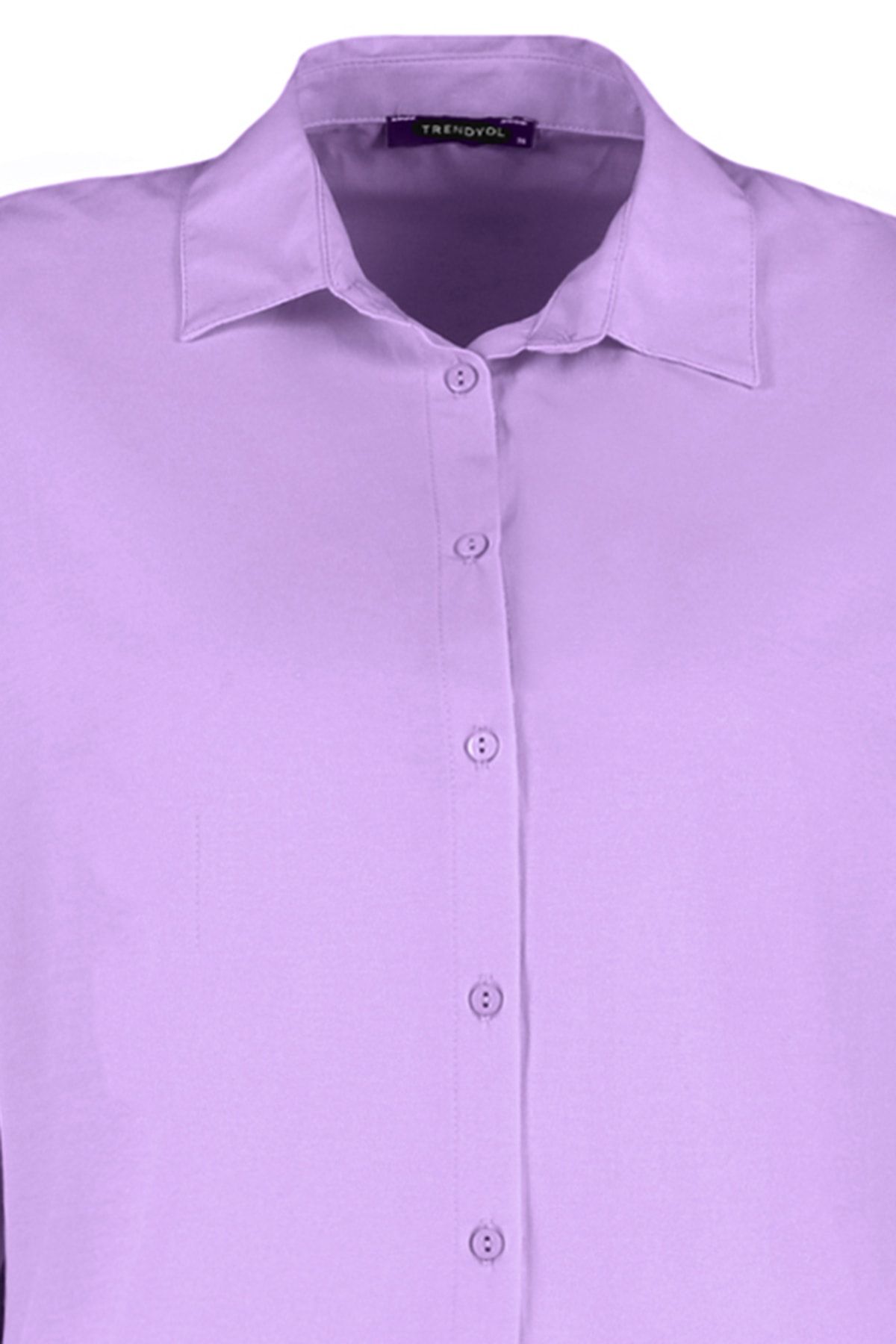 Trendyol Collection-Fioletowa koszula oversize z tkaniny bawełnianej - szeroki krój TWOSS22GO0669 8
