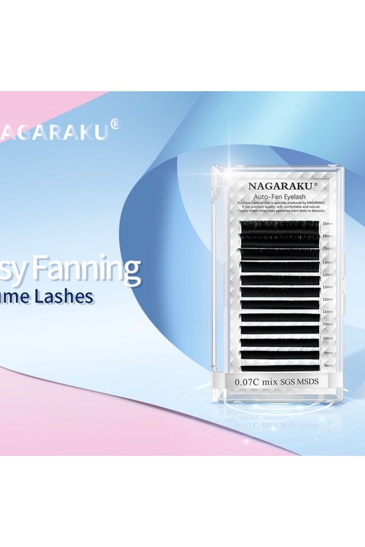 Silk Lash Pull & Drop Easy Volume Mega Volume Self Adhesive Lashes 07 D Mix NAGARAKU