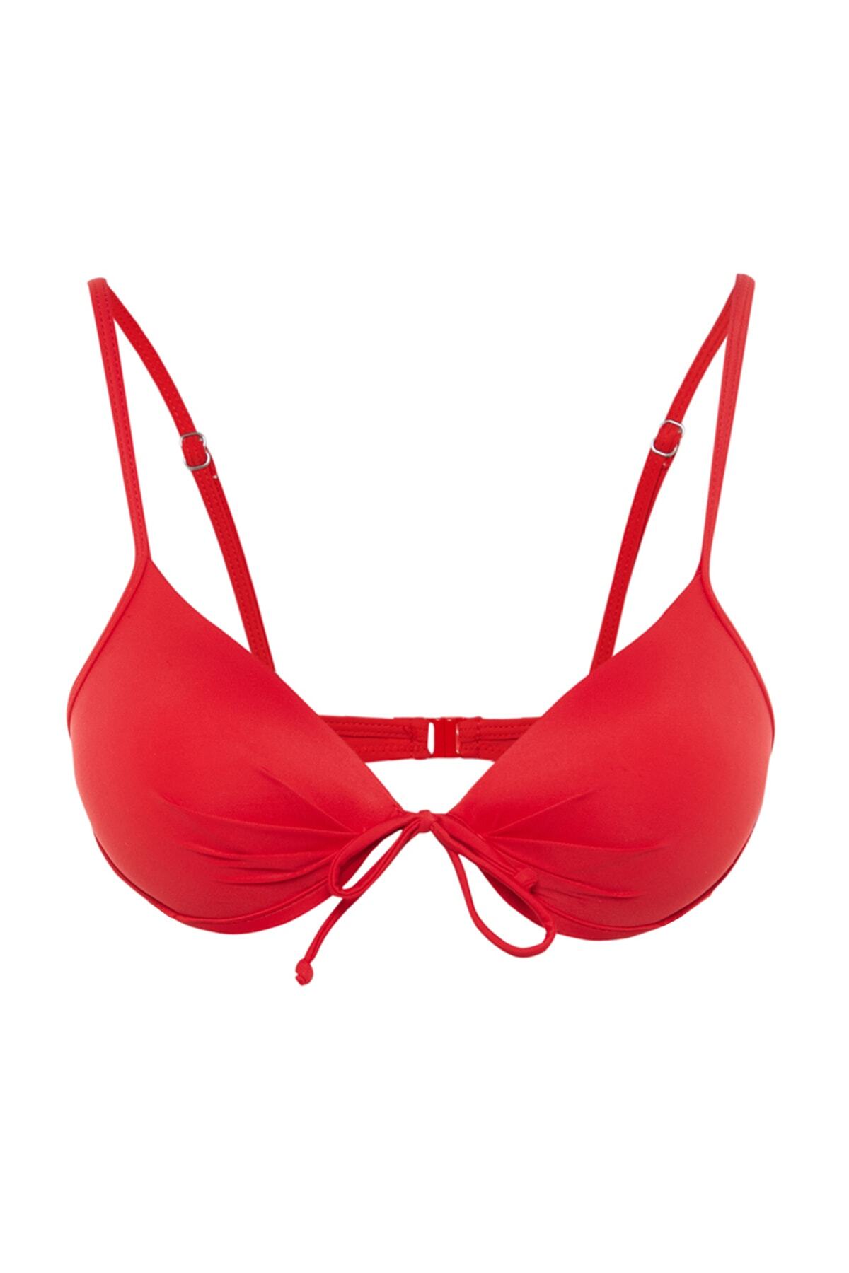 Trendyol Collection-Piros erkély Push Up Core bikinifelső TBESS20BU0237 5