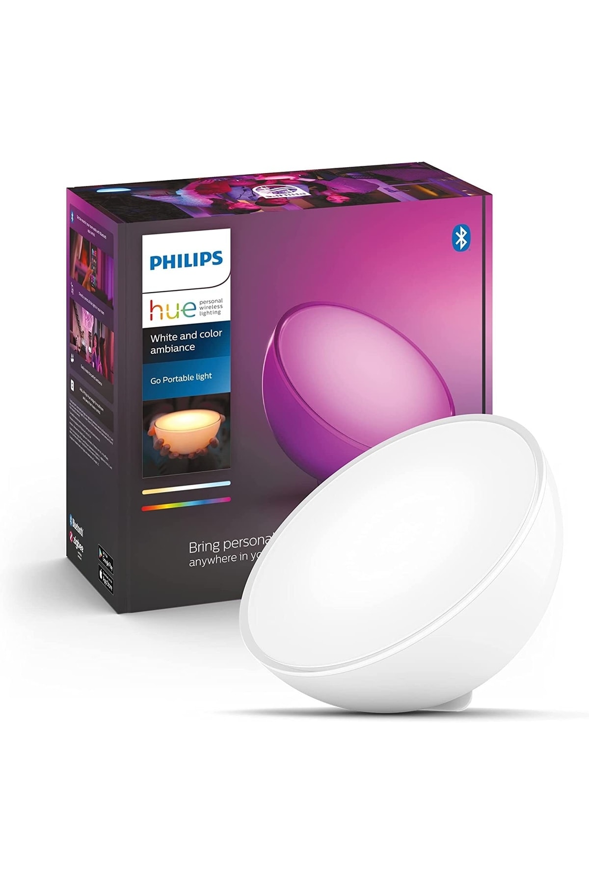 Philips Hue Go V2 Taşınabilir Led Lamba, Bluetooth Özellikli, Beyaz Ve Renkli GU9843