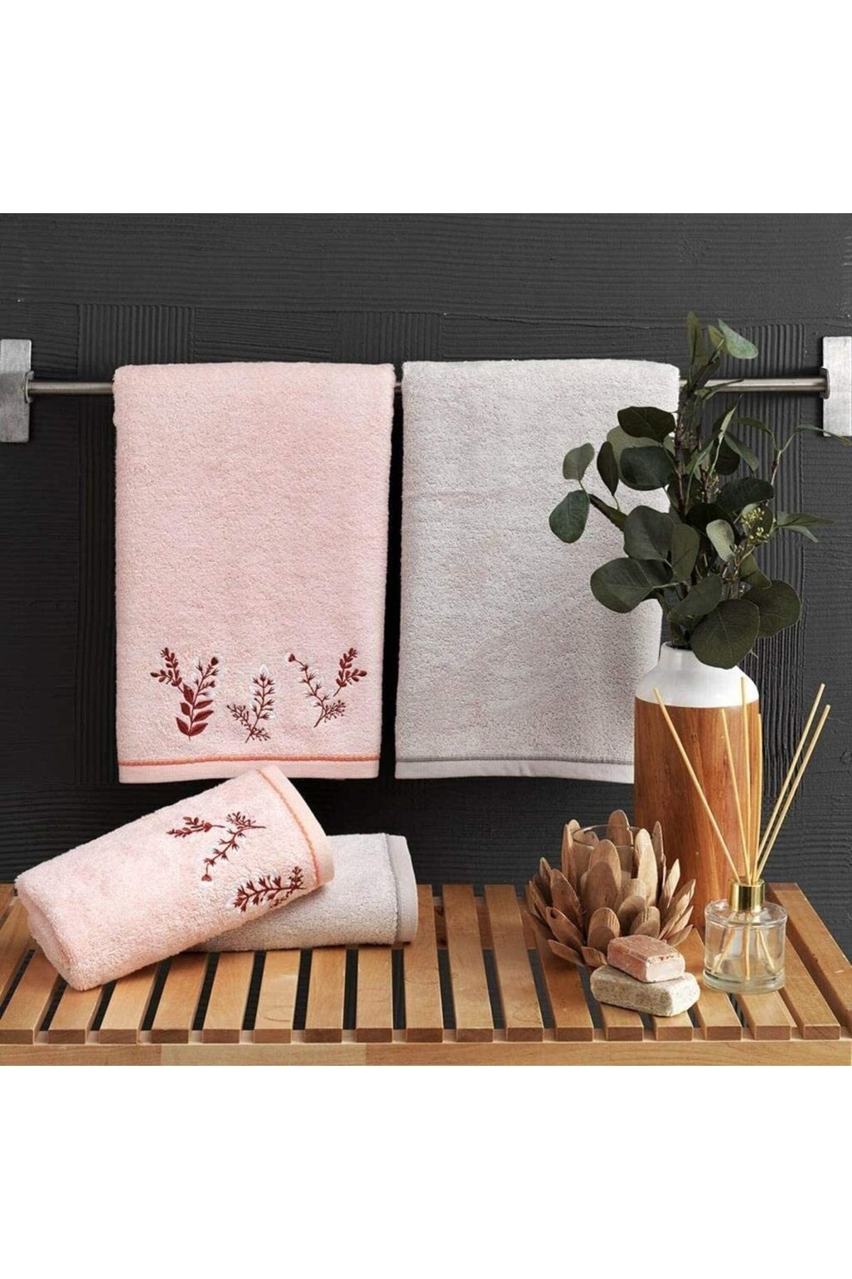 Taçdam 1500186554001 Bambu Herda Hamam Seti Pembe
