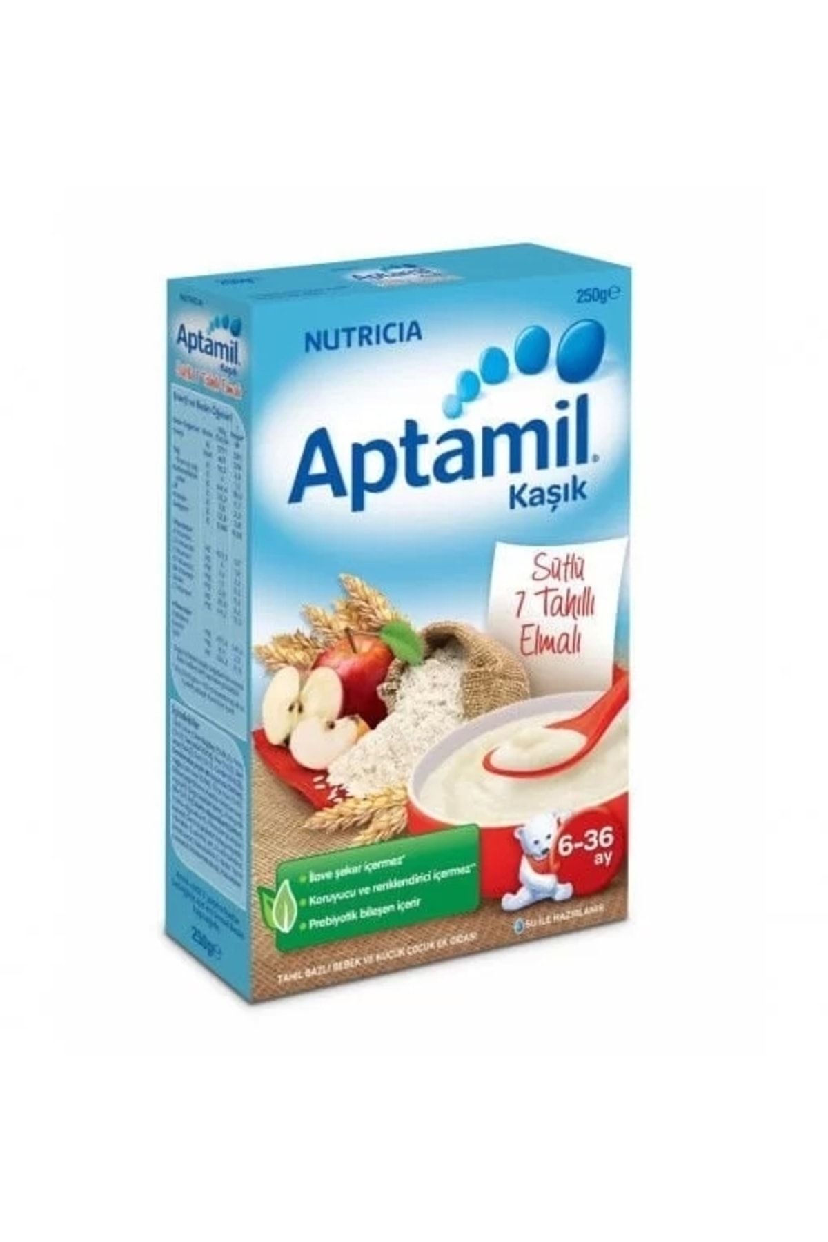 Aptamil Sütlü 7 Tahıllı Elmalı Kaşık Maması 250gr