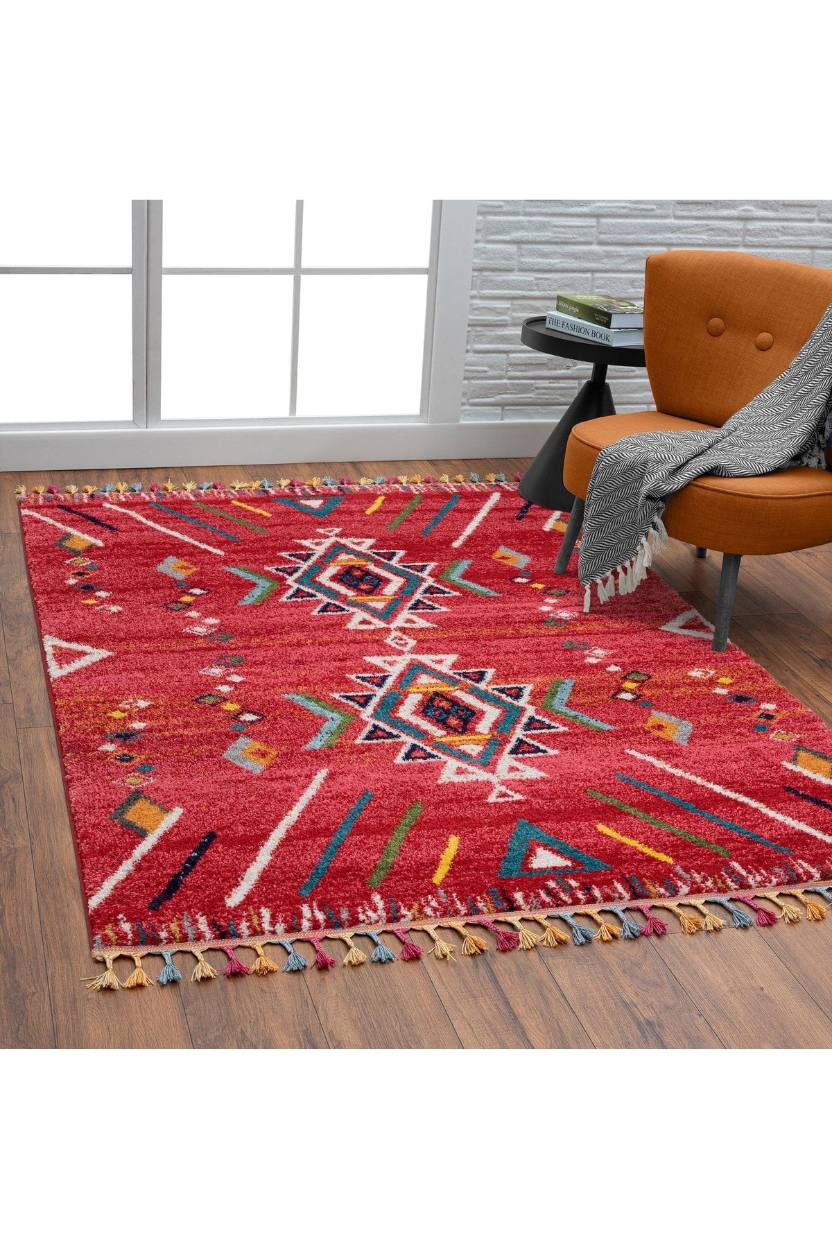 EVİZA HOME Marakesh Kırmızı Makina Halısı