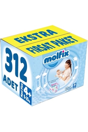Bebek Bezi Beden:4 (9-20KG) Maxi Plus 312 Adet Ekstra Fırsat Pk PAKETMOLFİX115