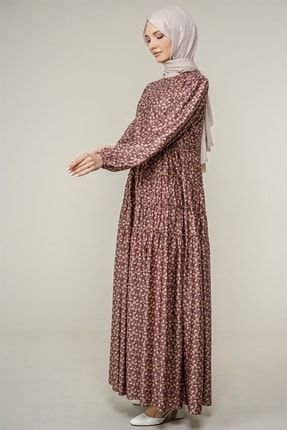 Kadın Boydan Çiçek Desenli Digital Elbise Sirke 23281
