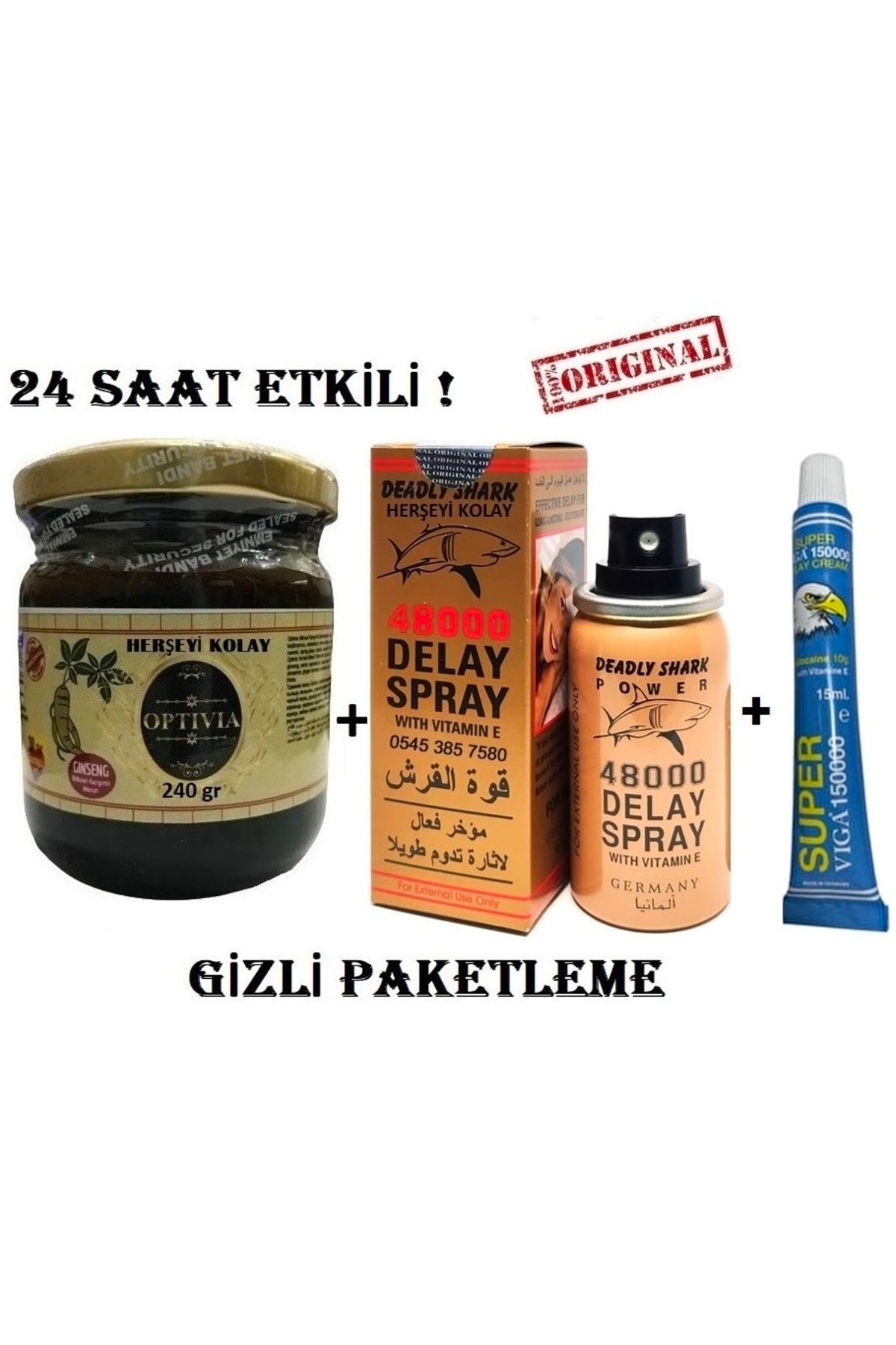 Herşeyi Kolay Optıva Ginsengli Macun Sertlestırcı Gecıktırcı 240gr Ve Gecıktırcı Krem 150.000 Ve Sprey 48.000