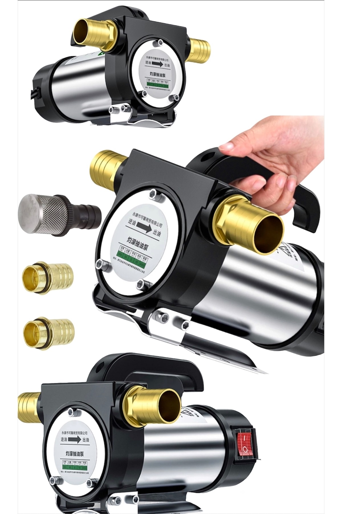 DYNAMİC MAX 600w Elektrikli Kendinden Emişli Taşınabilir 220 Volt Yakıt Sıvı Süt Yağ Aktarma Mazot Pompası