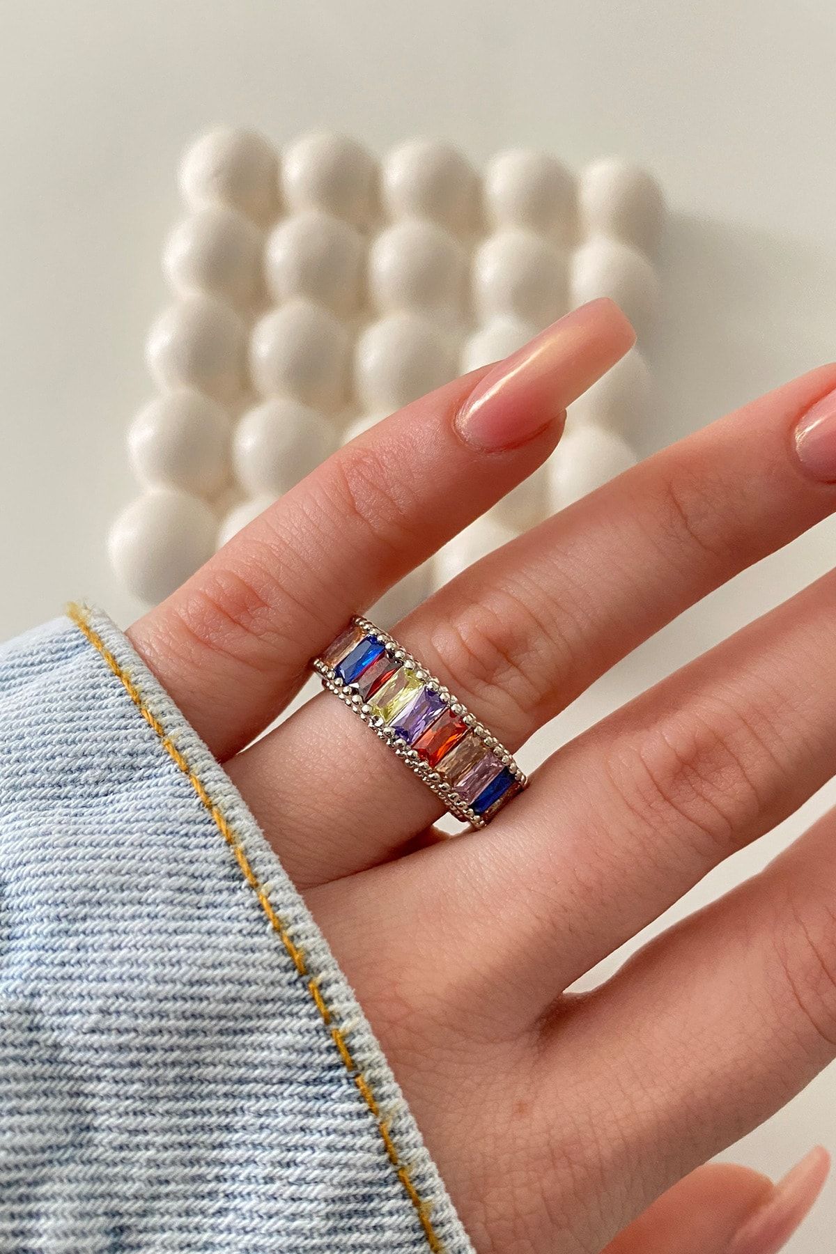 Colorful baguette ring outlet