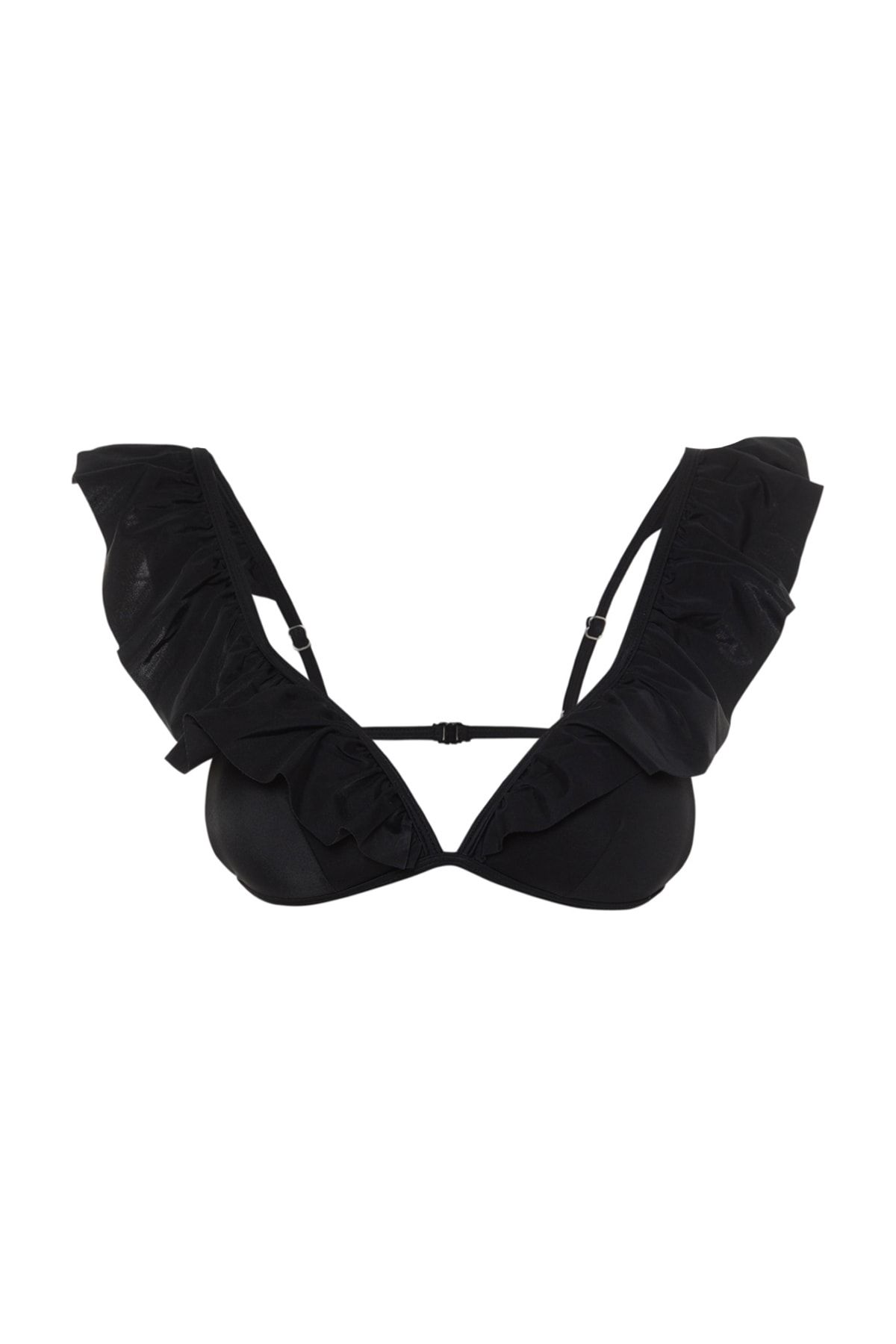 Trendyol Collection-Schwarzes Triangel-Bikinioberteil mit Volant TBESS20BU0157 6