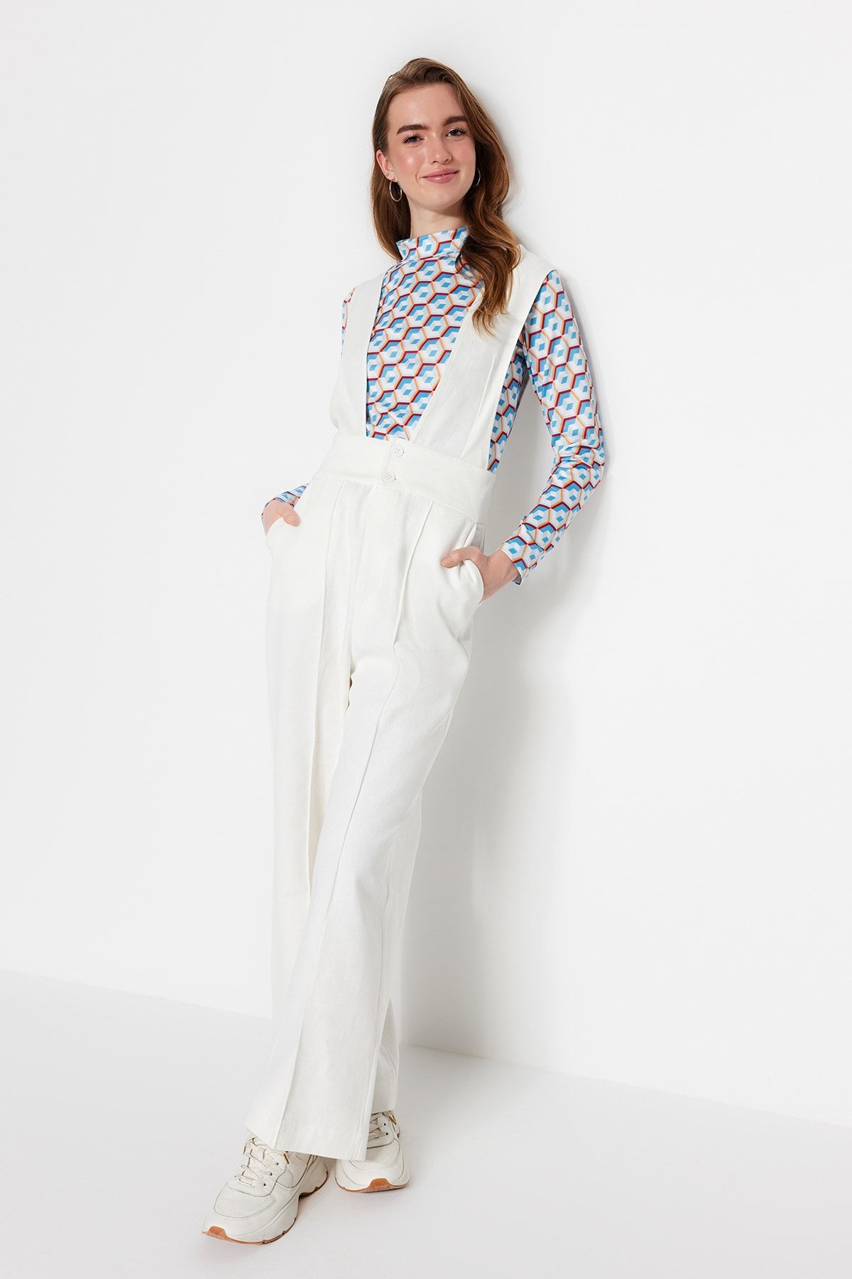 Trendyol Modest Jumpsuit Ecru Regular Fit