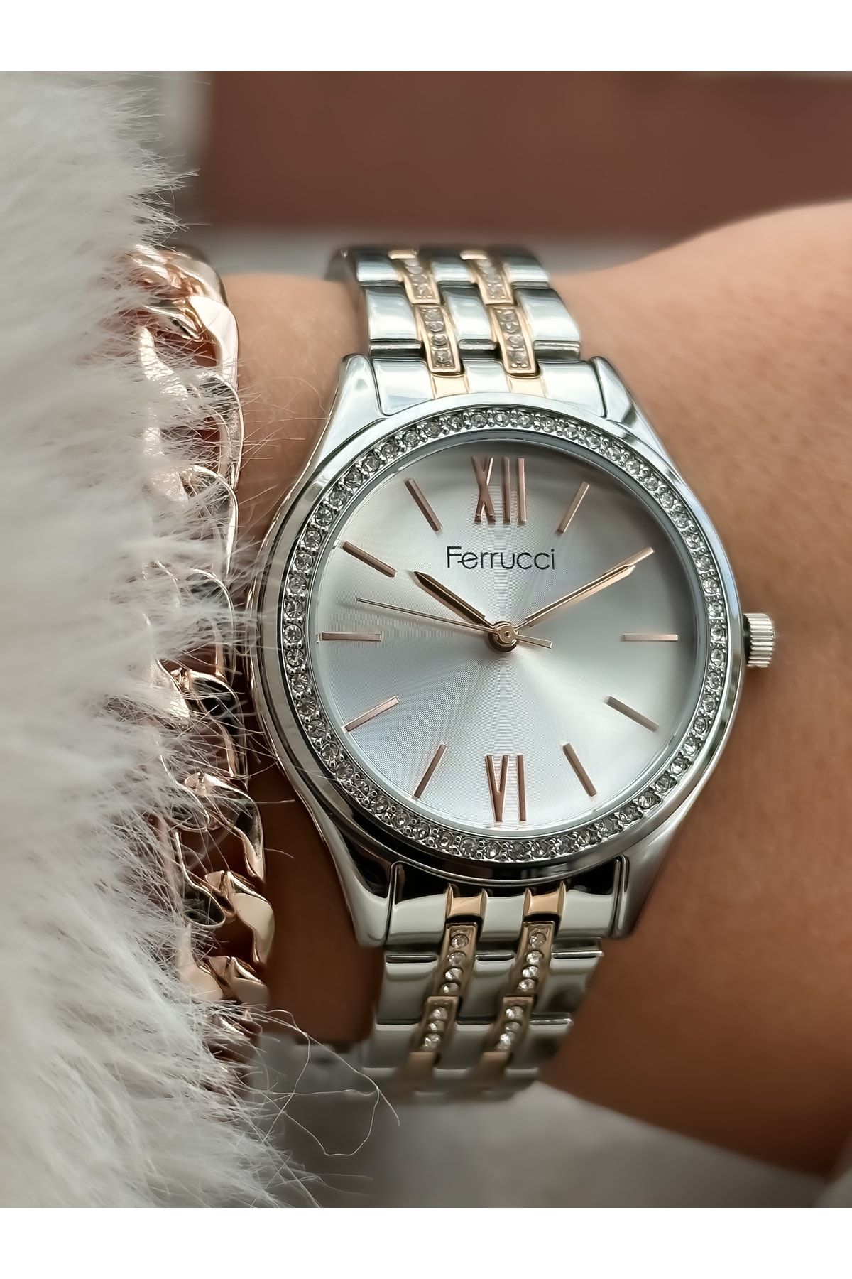 Ferrucci Brand Steel Strap 2 Years Warranty Waterproof Stone