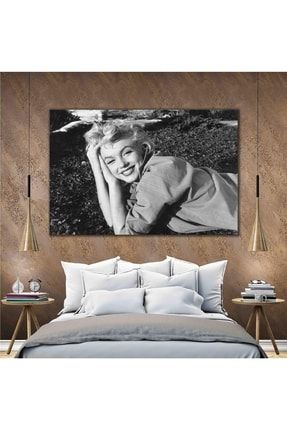 Sahilde Marilyn Monroe Kumsal Deniz Huzur Nostalji Kanvas Tablo T2020418