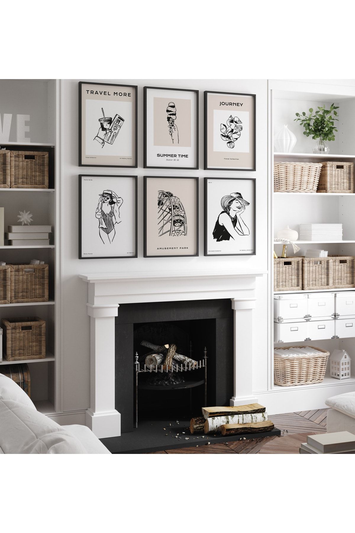 uckanlar 6'lı Tablo Tasarımı, Dekor, Bohemian, Wallart, Duvar Sanatı, Modern, Dekorasyon, Çerçeveli Bo19