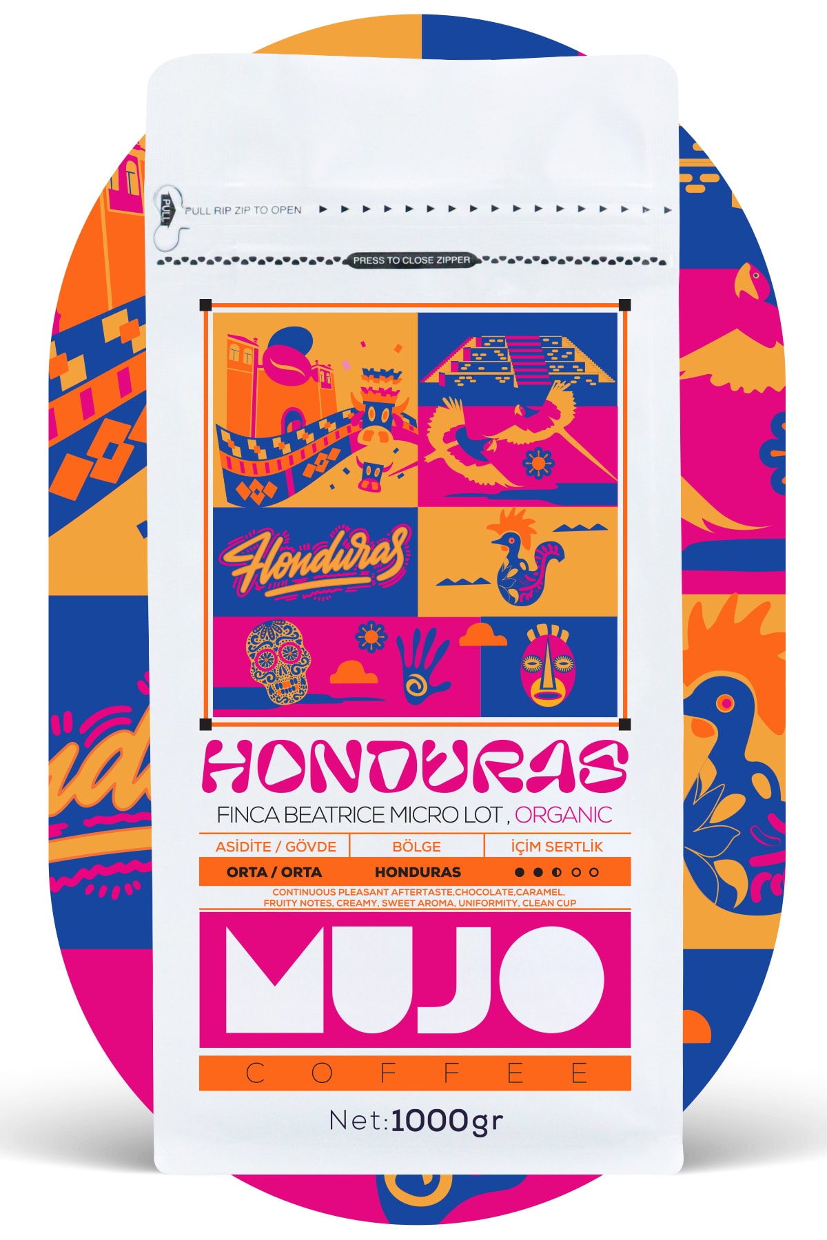 Mujo Coffee Honduras Finca Beatrice Micro Lot. Organic Çekirdek Kahve-1000gr