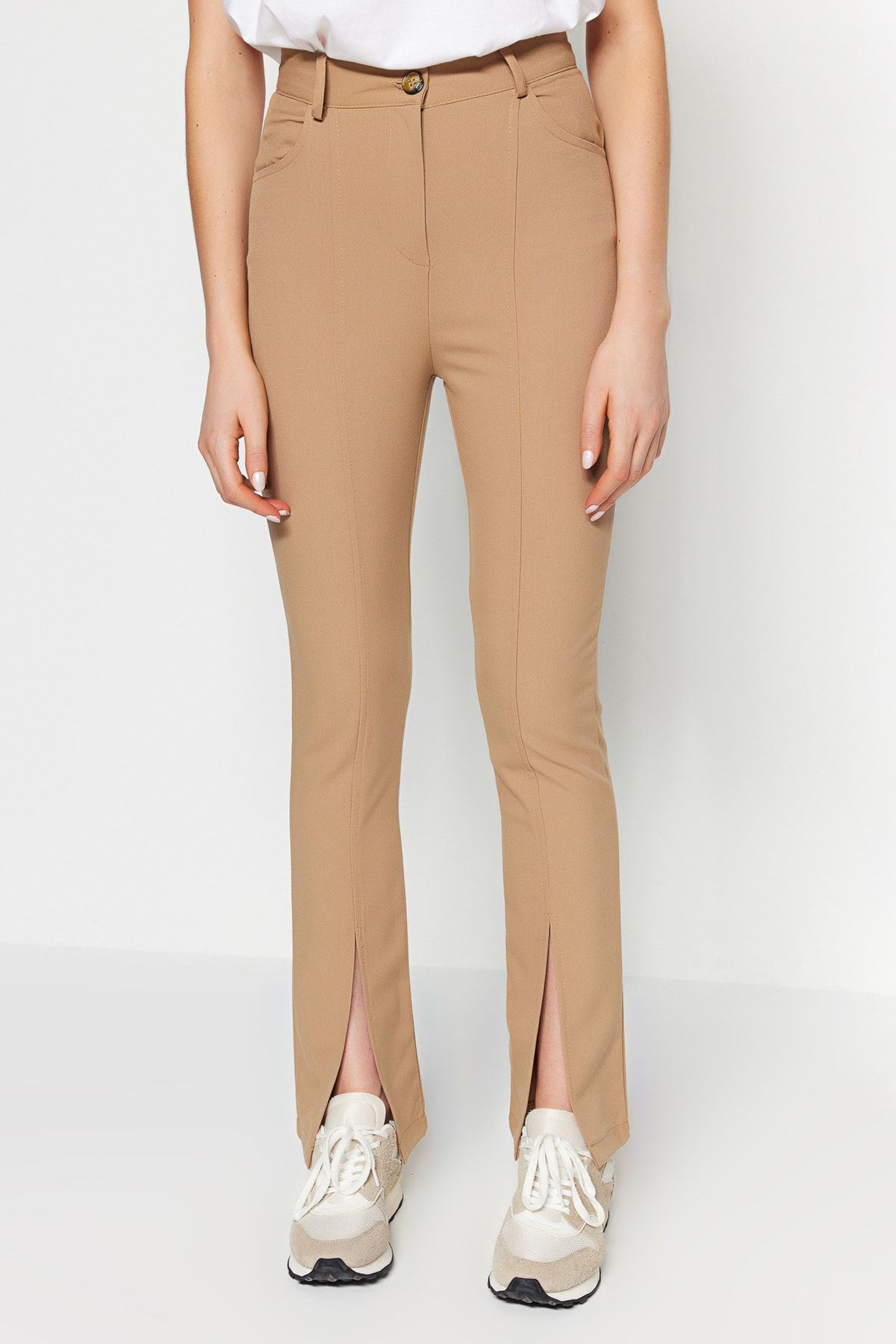 Trendyol Collection Hose Beige Straight FV7054