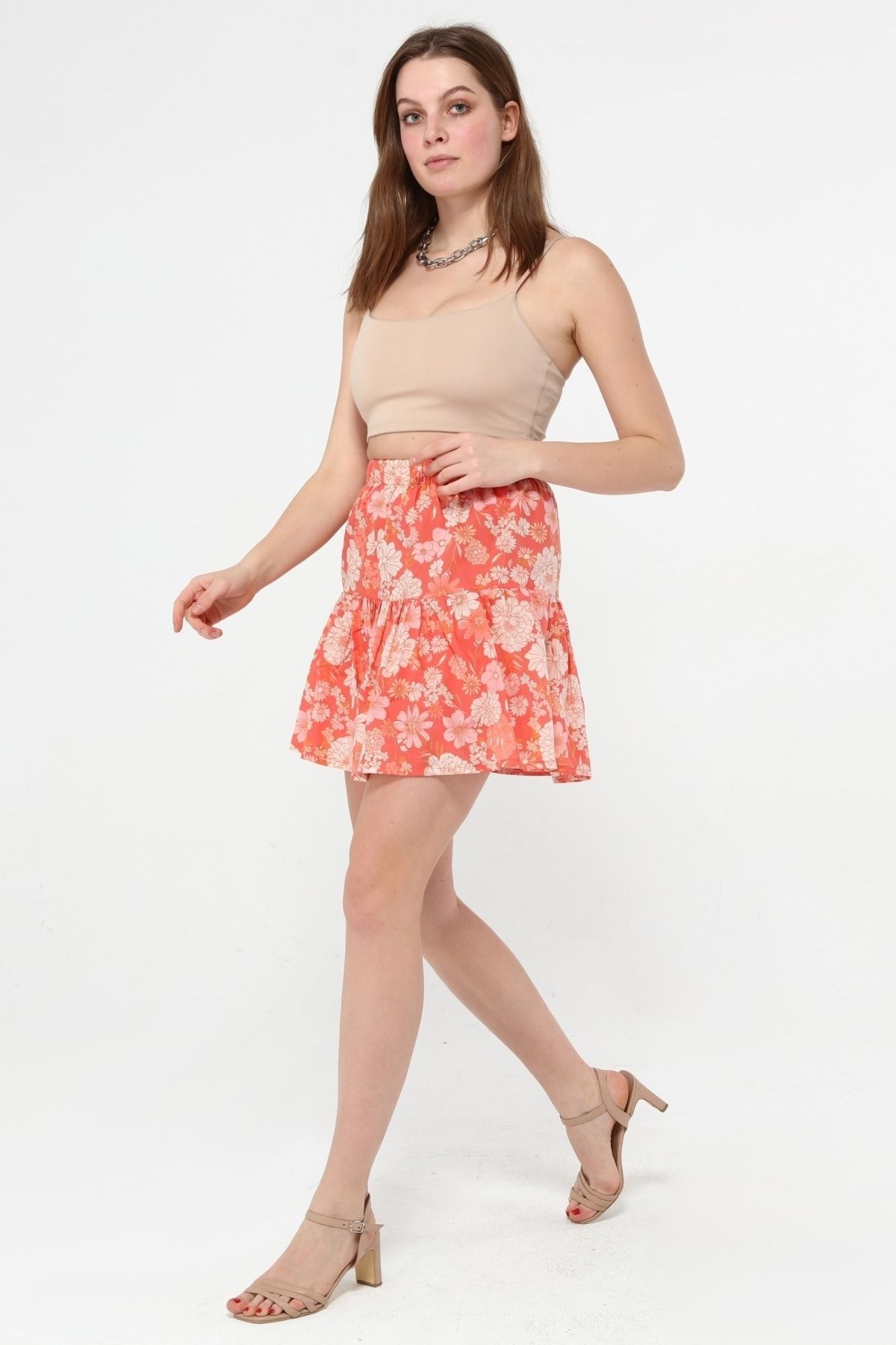 Flower fabric cheap skirt
