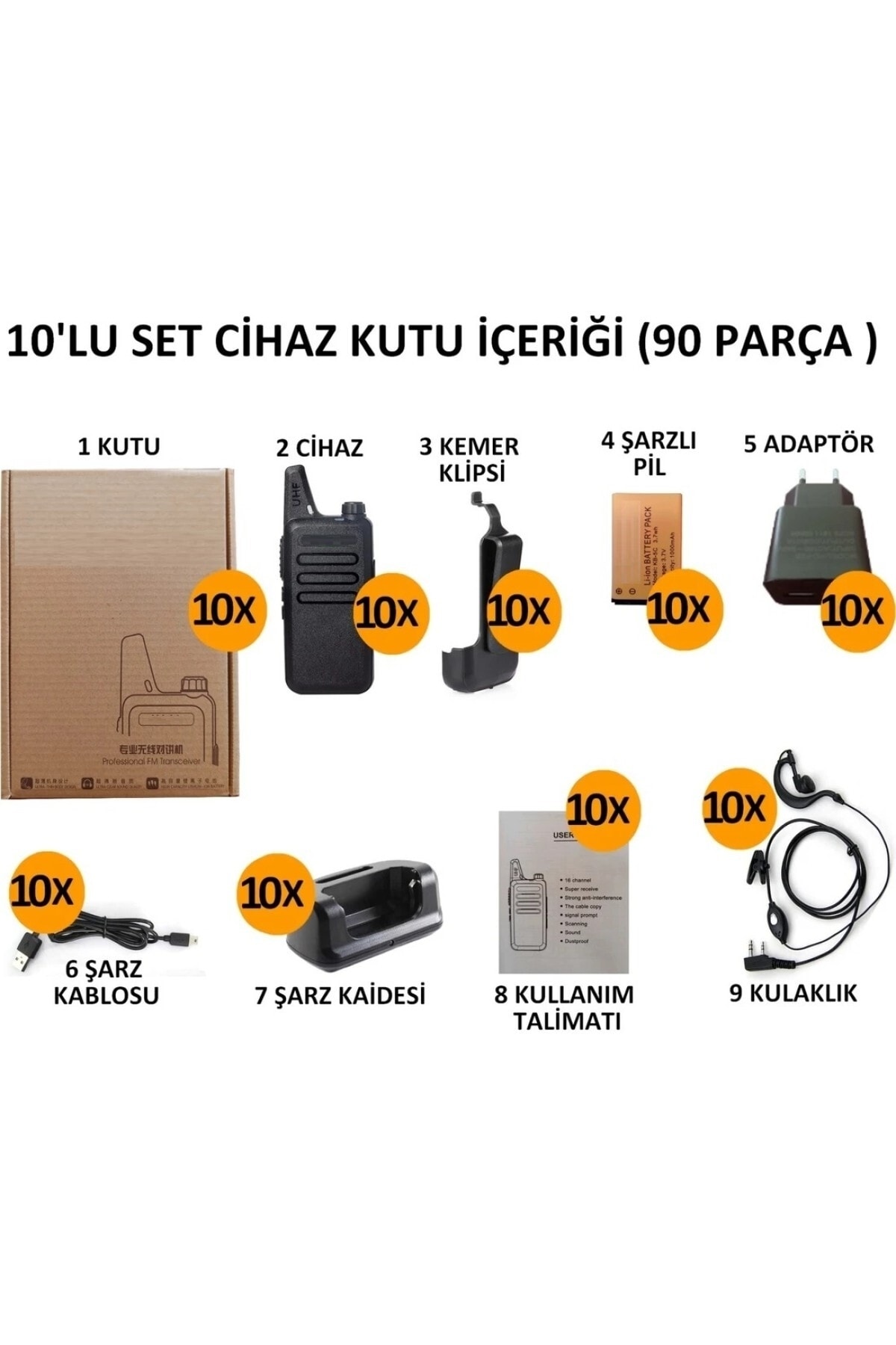 10'lu 446 TYPE-C SARJ Onlu El Telsizi 3