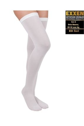 Elit Seri Dizüstü Ameliyat Sonrası Beyaz Renk Anti-emboli Çorabı (anti Embolizm) Elite-Antiembolizm