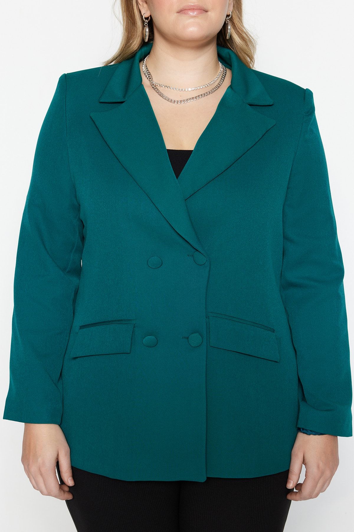 Trendyol Curve-Green Pocket Detailed Jacket TBBSS22CE0180 4