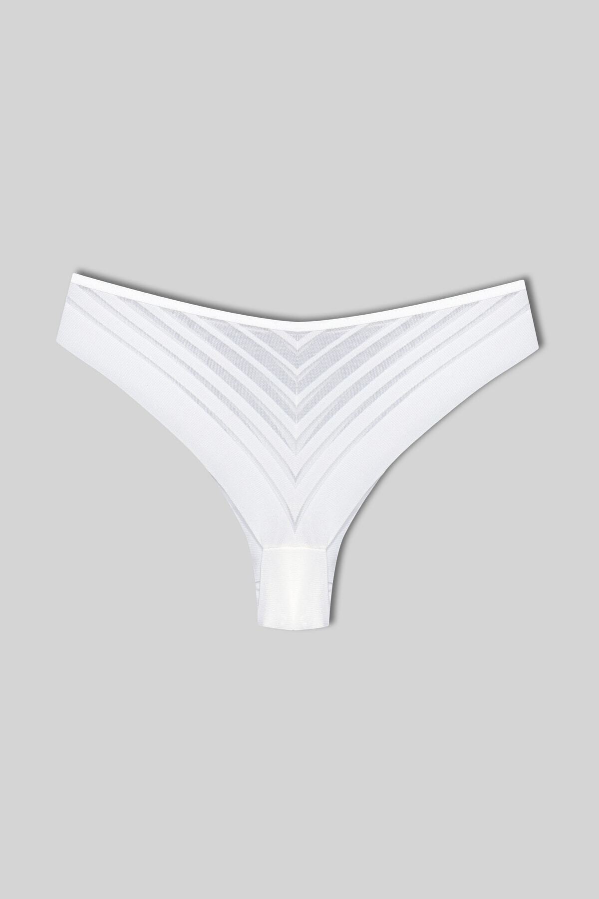 White Transparent Lace Brazilian Women's Panties