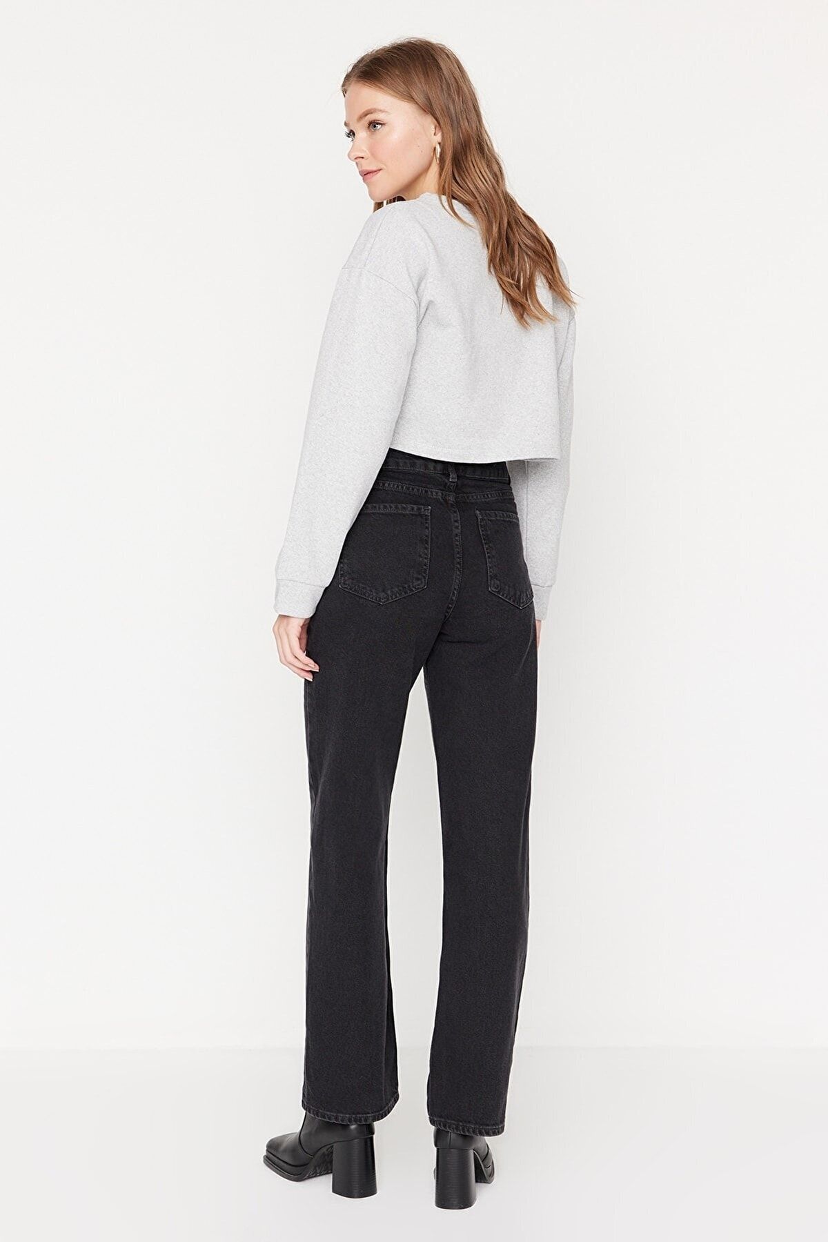 Trendyol Collection Black Woven Tube Leg Trousers TPRAW22PL0402