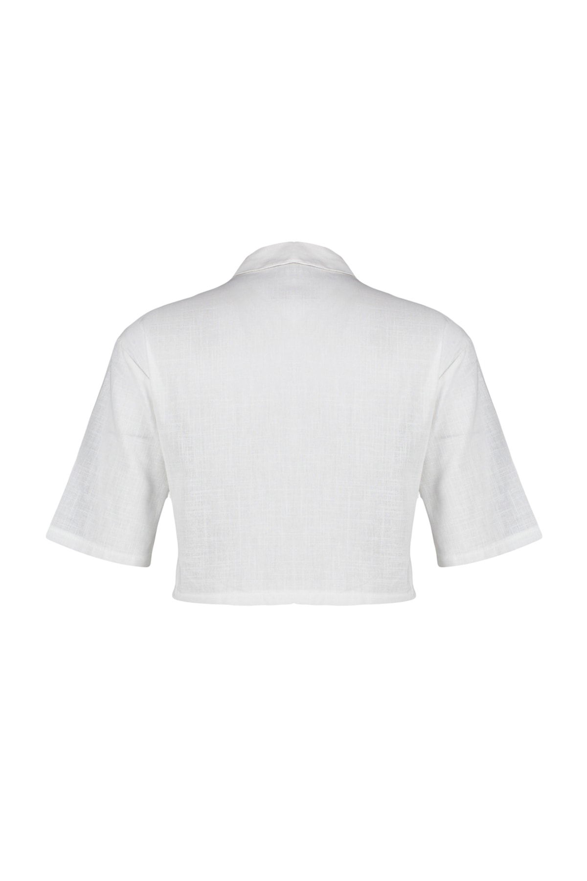 Trendyolmilla  Ekru Utility Cep Detaylı Crop Regular Normal Kalıp Dokuma Gömlek TWOSS23GO00026 - Görsel 8