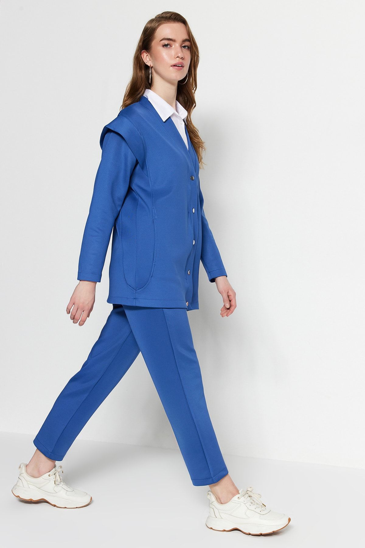 Trendyol Modest Zweiteiler Blau Figurbetont Fast ausverkauft