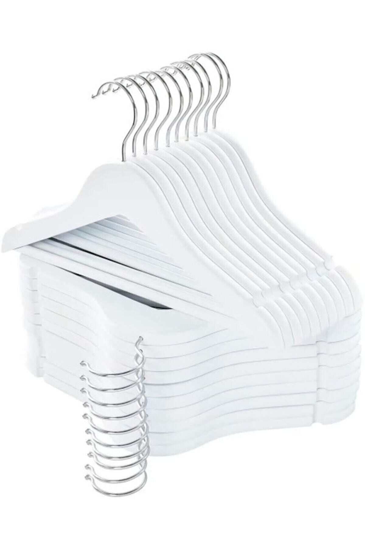 Leonsas-12 Pieces Plastic Baby and Children Clothes Clothes Hangers White 3