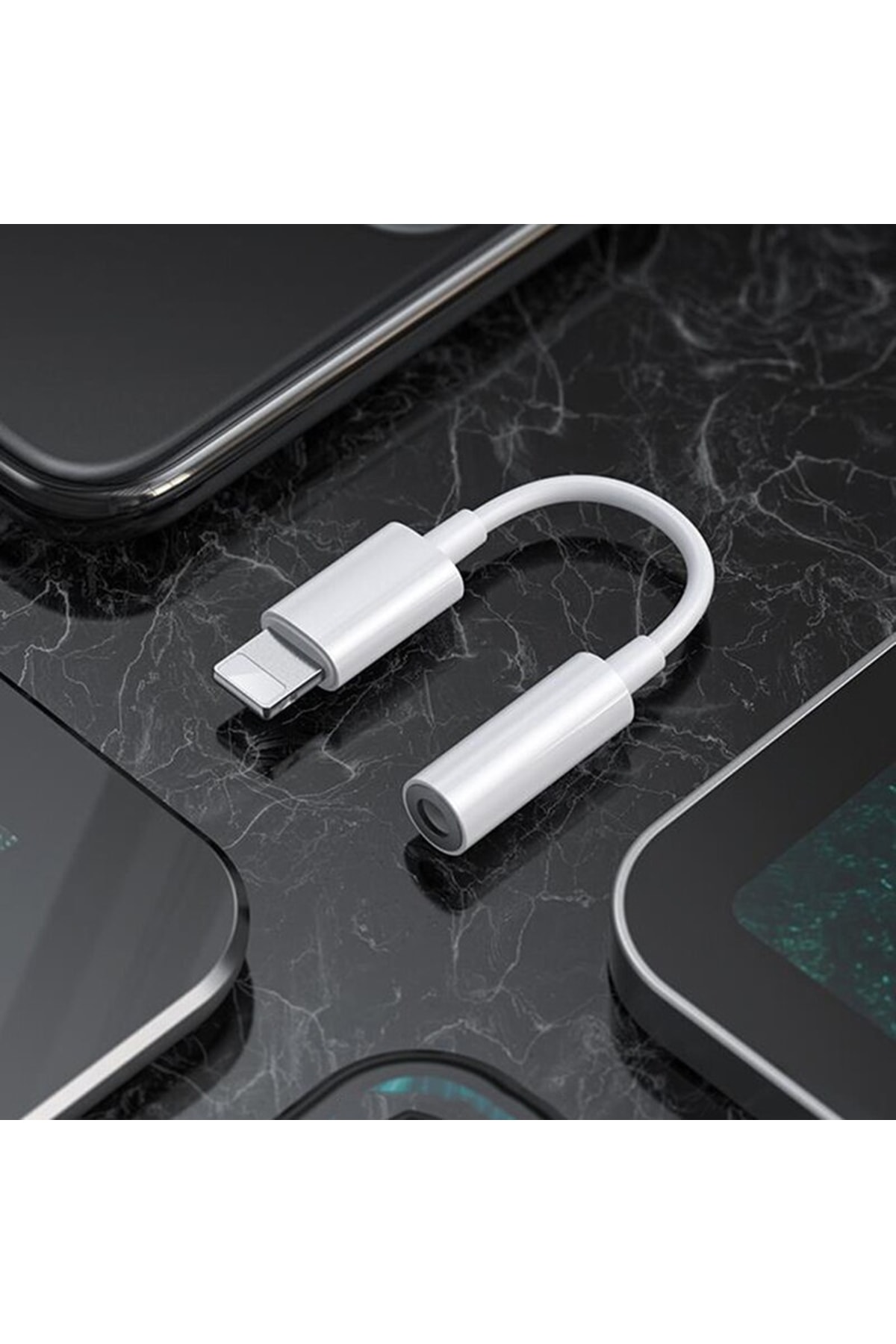 Yeni 2023 Iphone 7 8 X Plus Uyumlu Kulaklık Çevirici Lightning Aux Dönüştürücü Beyaz