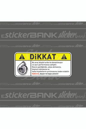 Araba Sticker Dikkat Turbo 052