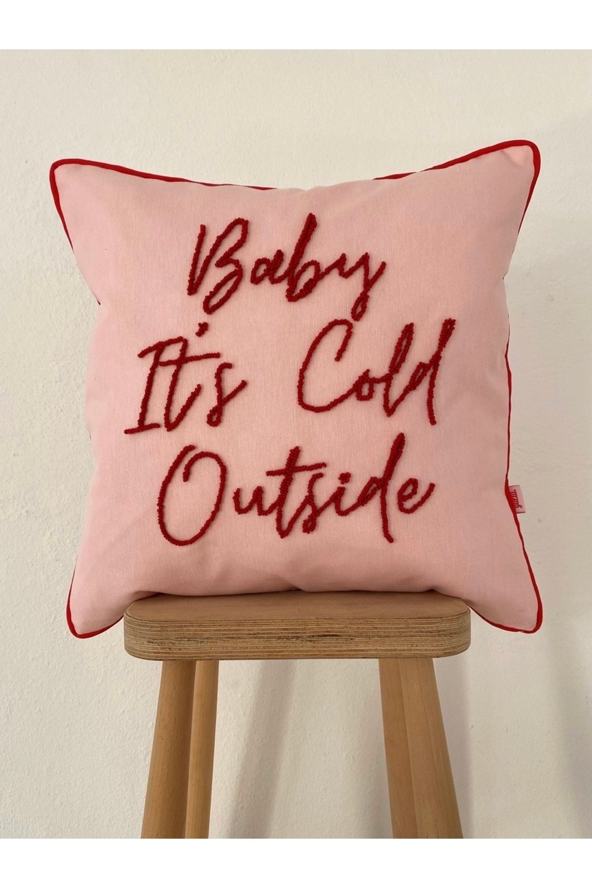 Galia Tasar m Baby It s Cold Outside Pink Punch Pillow Cover