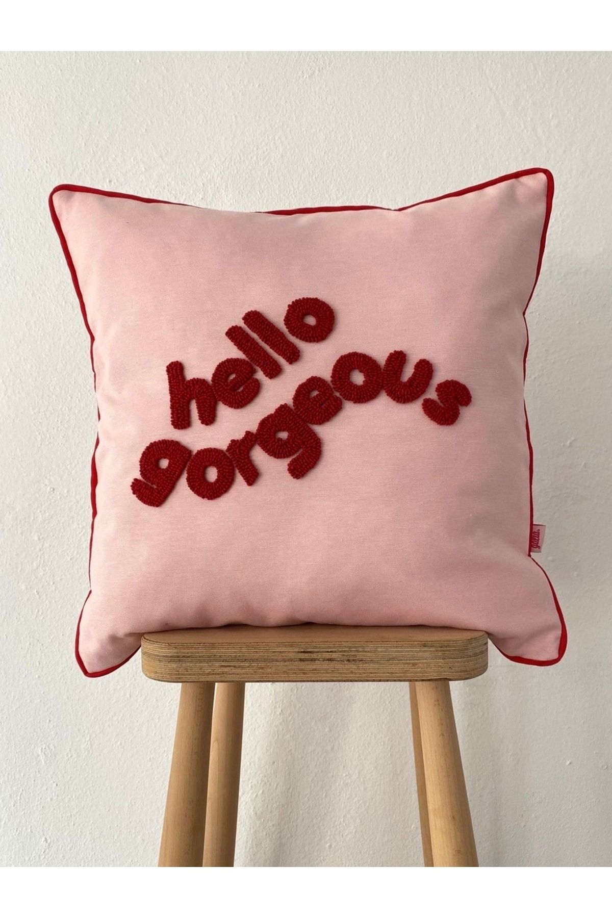Galia Tasar m Hello Gorgeous Red Pink Punch Throw Pillow Case