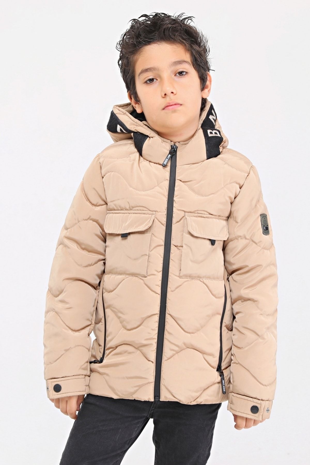 Boys beige coat top