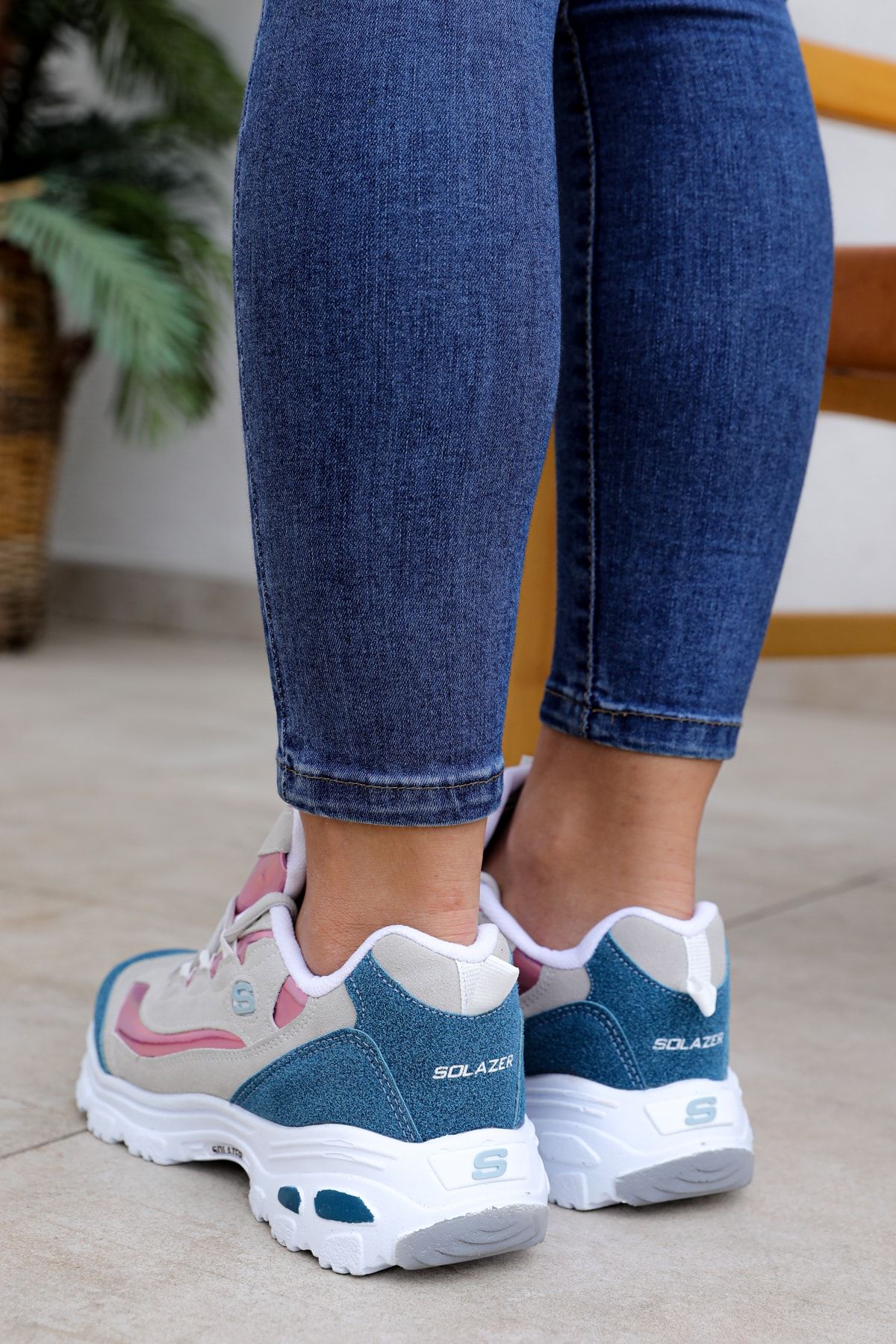 SOLAZER Kadın Su Yeşili Sneaker Günlük Spor Ayakkabı ZO7866