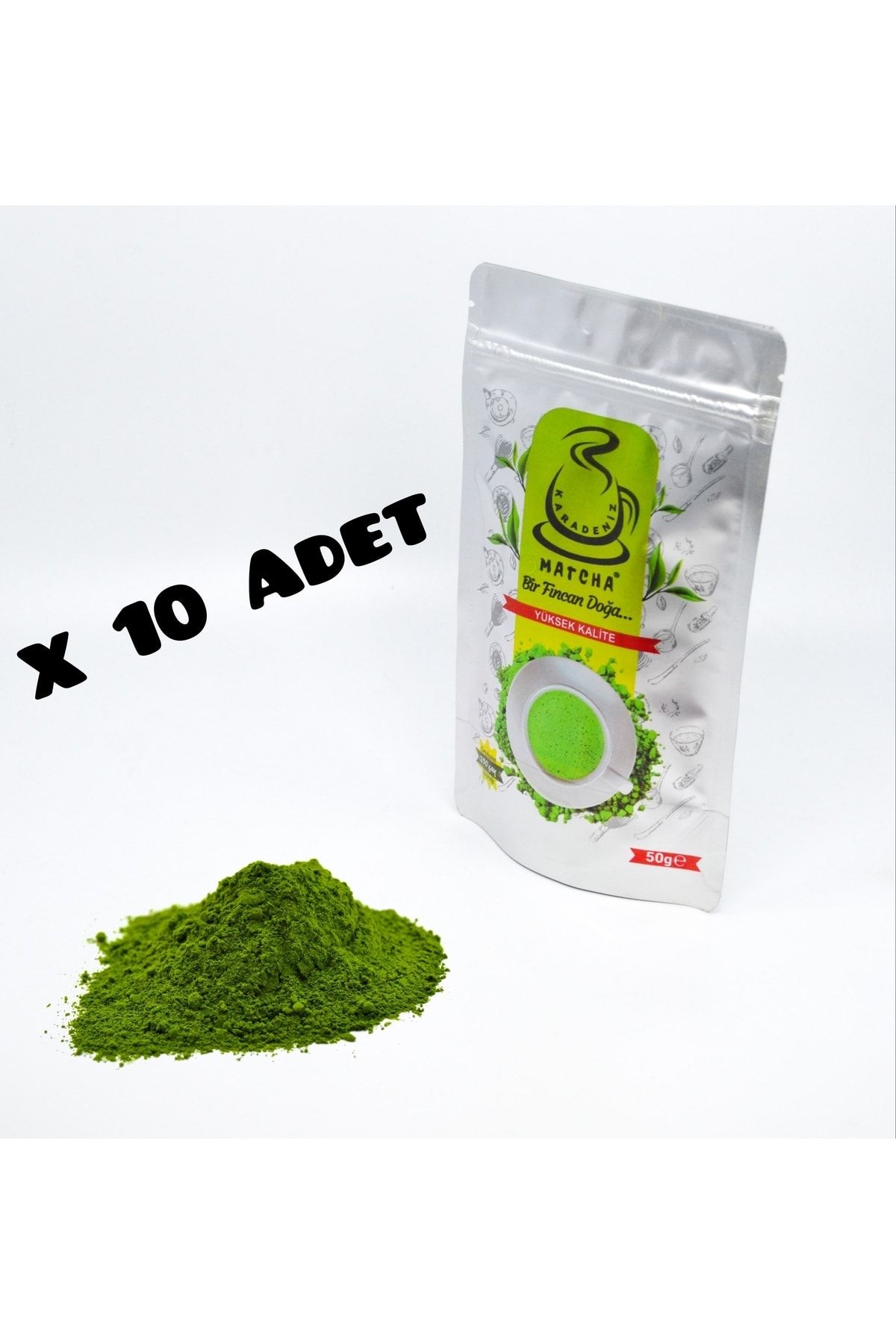 Karadeniz Matcha Yüksek Kaliteli Matcha Çayı (%100 Saf Yerli Matcha) 50 Gr X 10 Adet